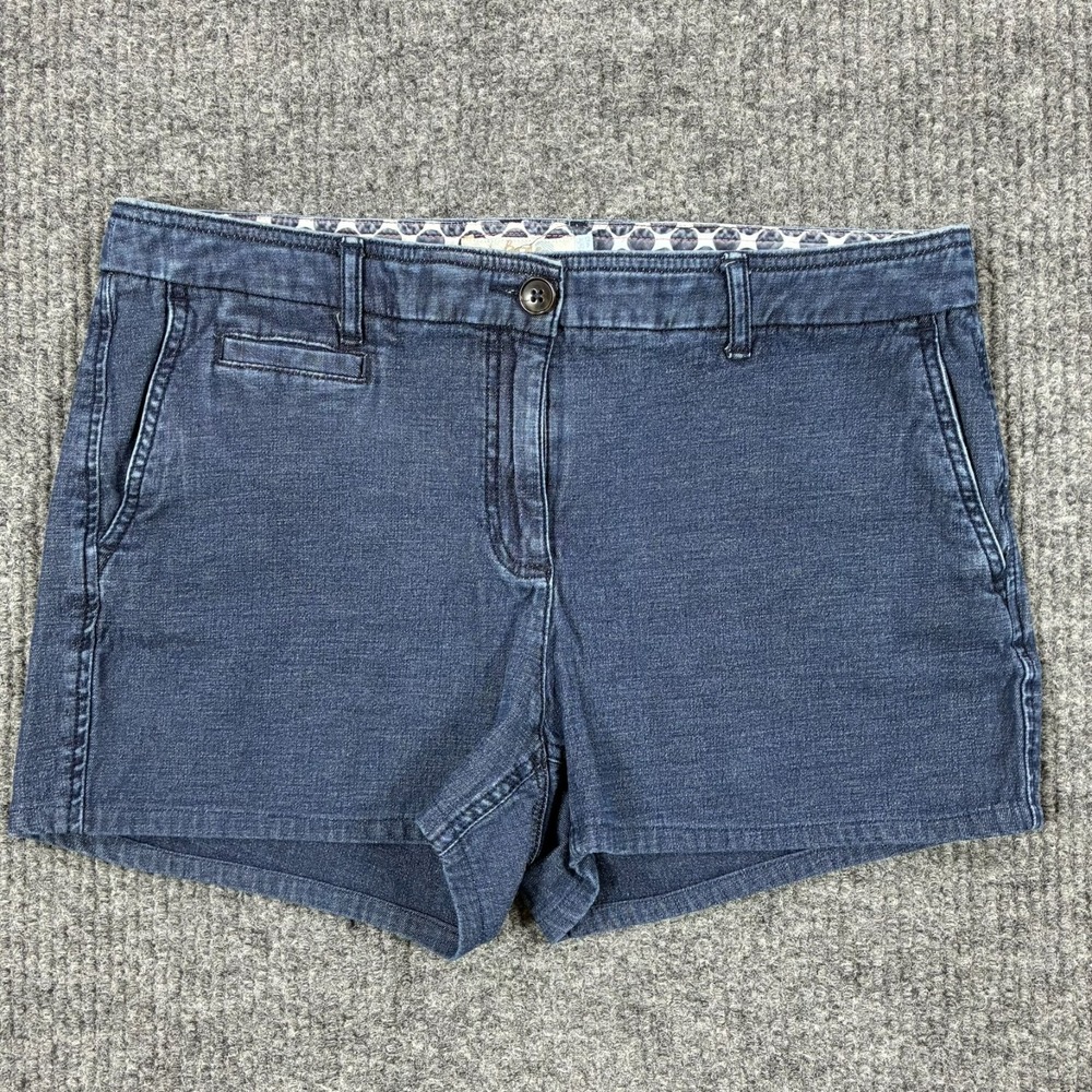 Boden Womens Shorts Size 8 Blue Denim Stretch Cotton Casual Chino Style